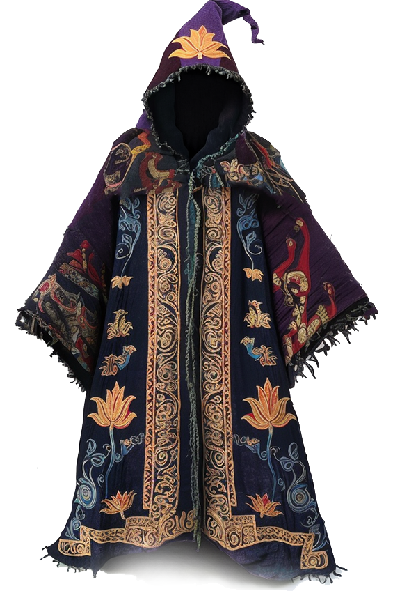 Medallion Embroidered Velvet Magic Robe 3209