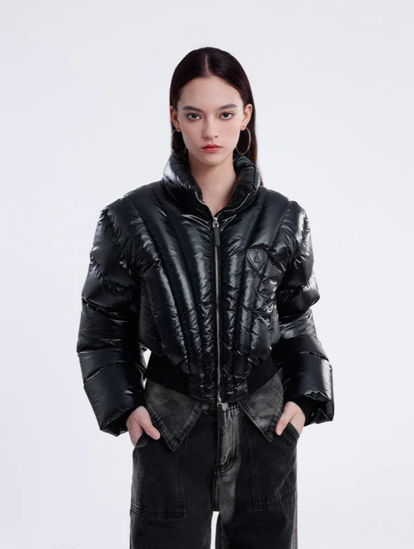 Down Jacket Cropped Puffer Down Coat
