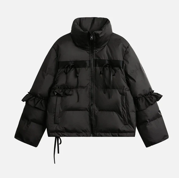 Down Jacket Patchwork Cropped Coat