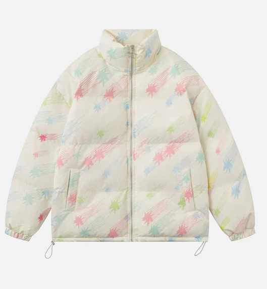 Down Jacket Full Print Star Coat