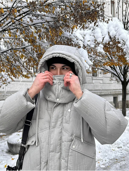 Down Jacket  Solid Hooded Down Coat