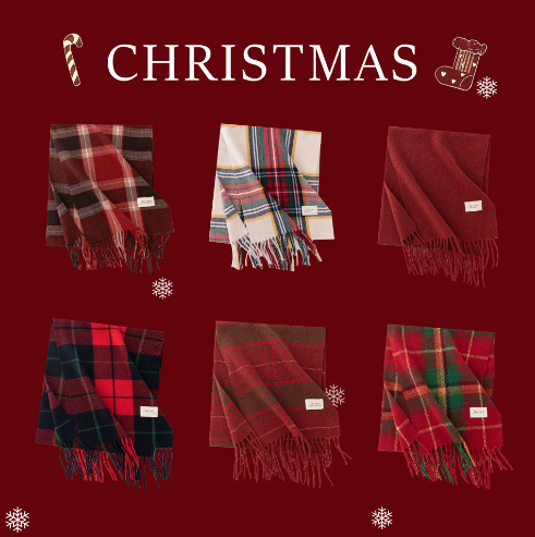 Christmas Red Plaid Scarf Costumes