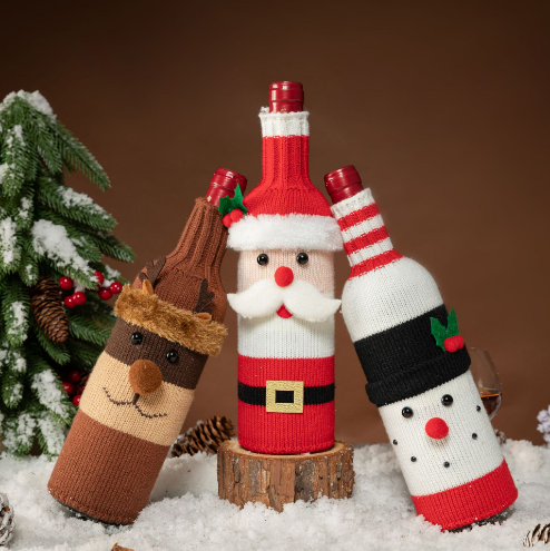 Christmas Wine Bottle Set Champagne Red Wine Personalization  Decoration