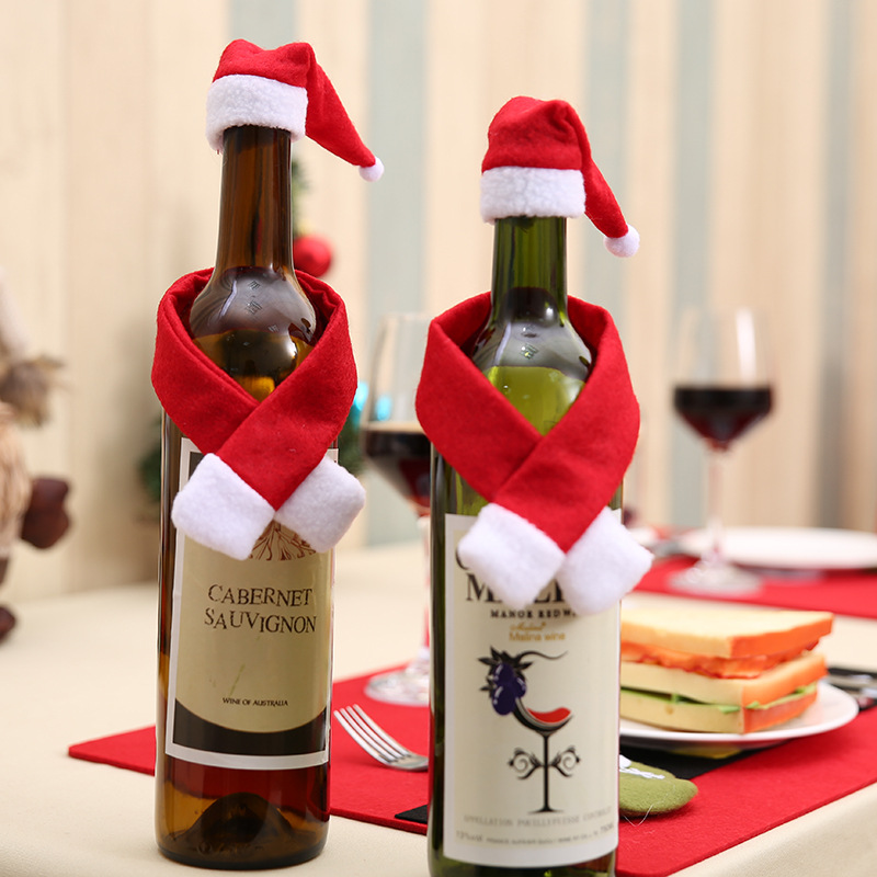 Christmas Wine Bottle Hat Decoration  Decoration